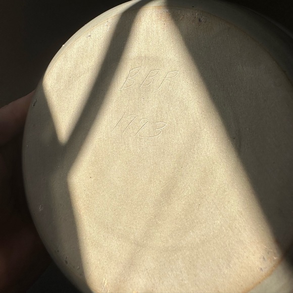 1993 Beaumont Brothers BBP Blue Salt Glazed Heart Bowl Pottery - Picture 3 of 5